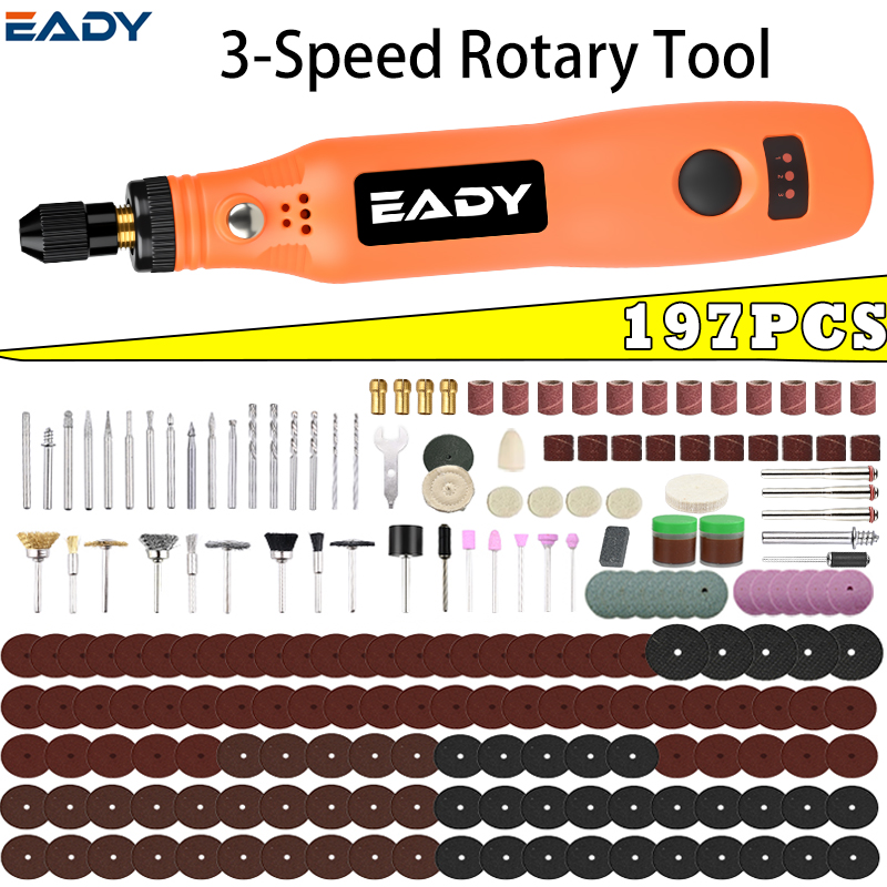 Woodworking Essentials - Kit di utensili rotanti senza fili