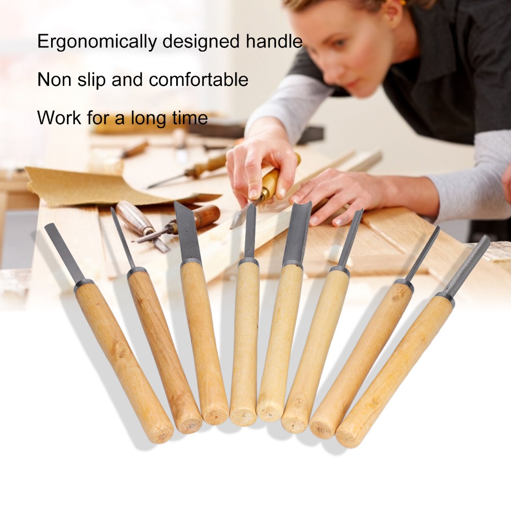 Skew Chisel Wood - Set di 8 scalpelli per tornitura