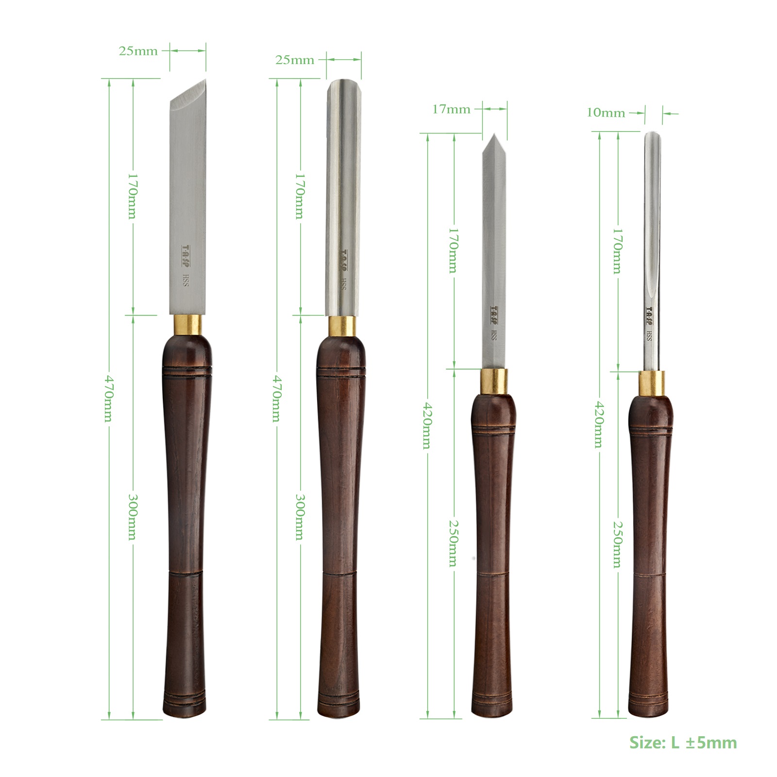 TASP 4 pezzi HSS Set di scalpe - Skew Chisel Wood recensione e prezzo